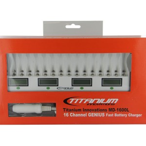 Titanium Innovations 16 bay battery charger in box